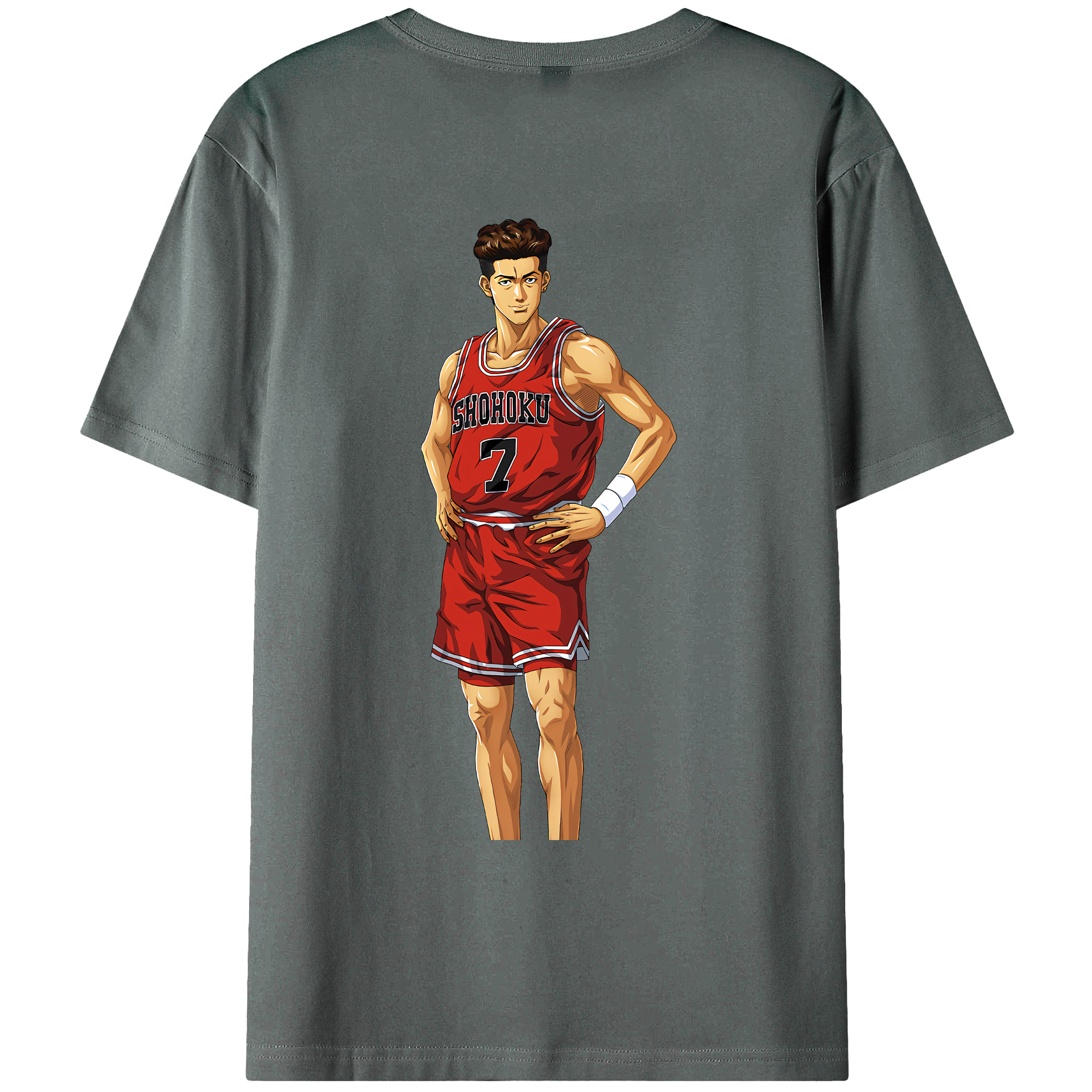 （画像用） SLAM DUNK／スラムダンク 綿100％ メンズ半袖Tシャツ（バックプリント） 通気性